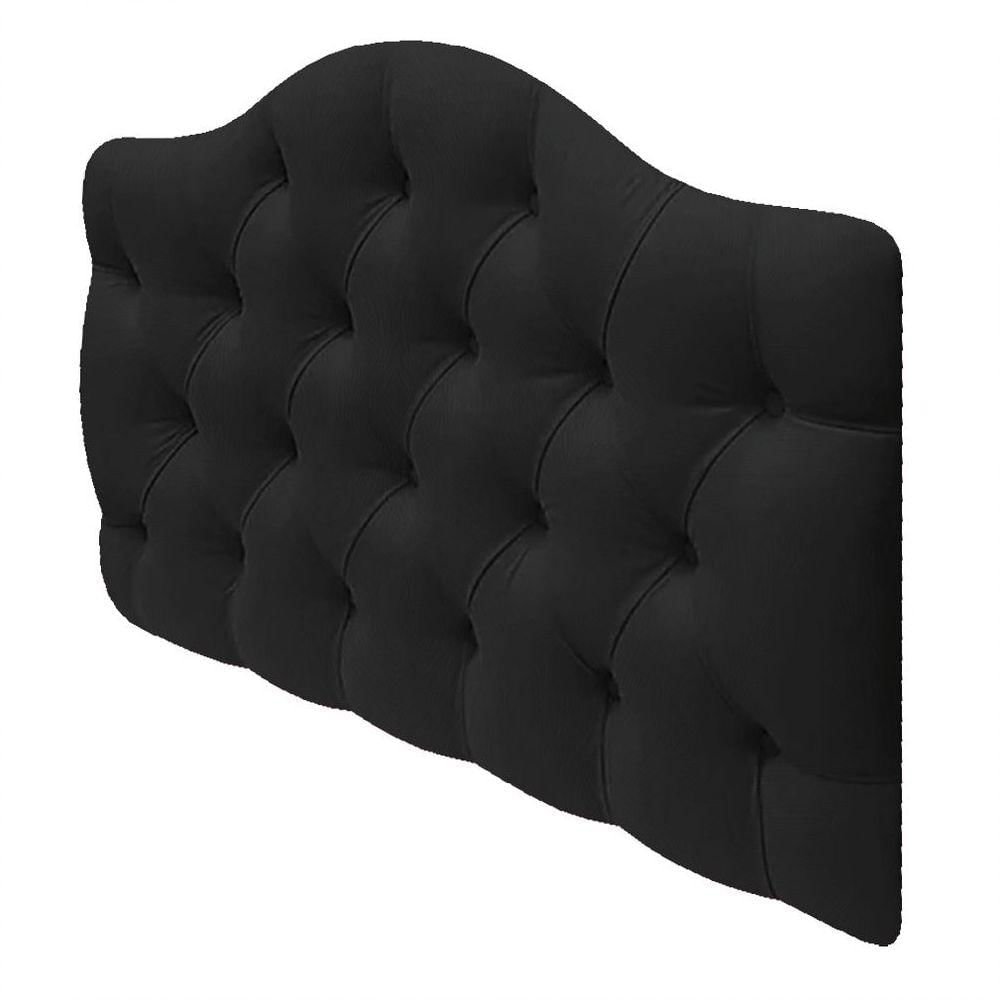 Miniatura Cabeceira Suspensa Imperatriz 160 Cm Queen Size Suede Preto