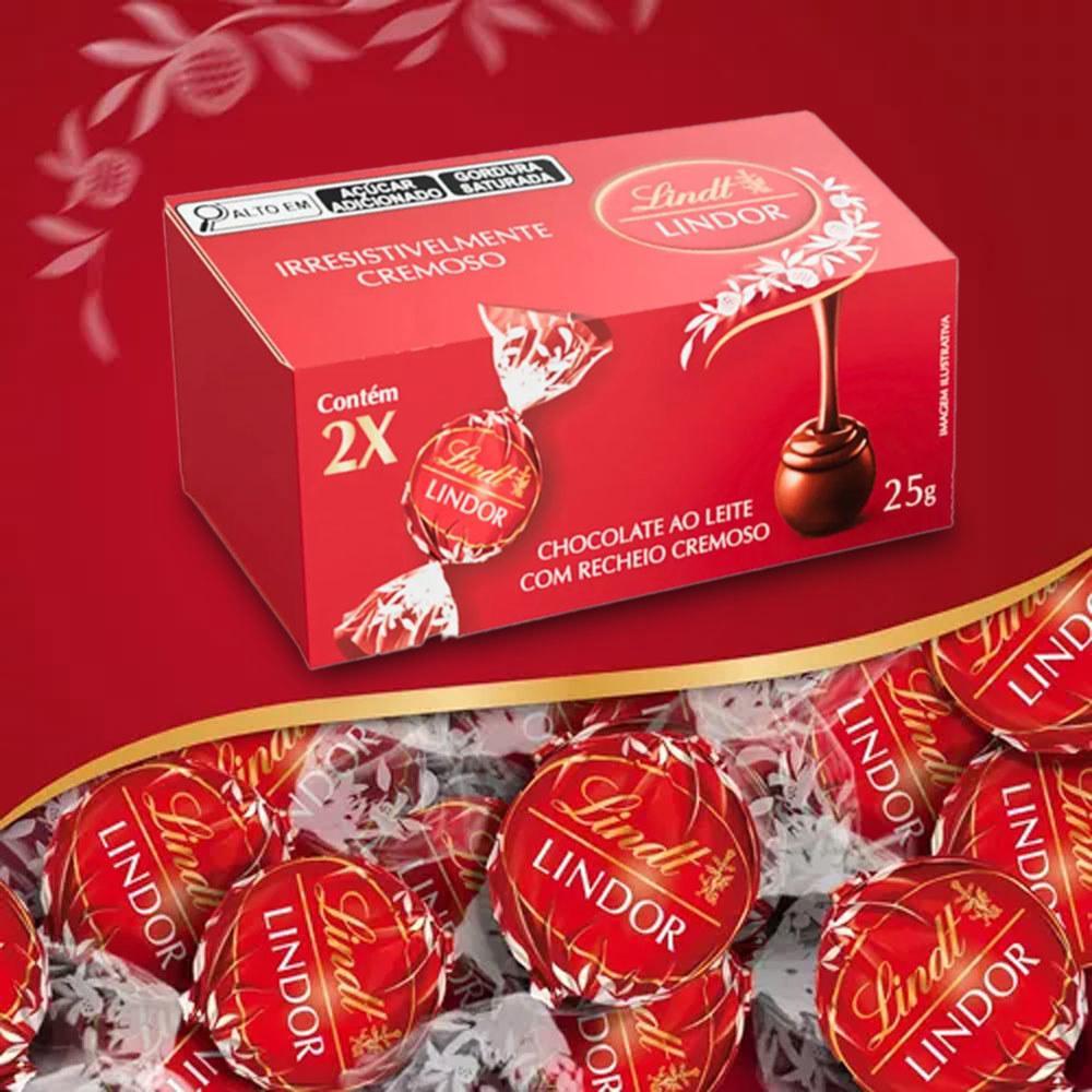 Miniatura Trufa Lindt Lindor Duo Milk Ao Leite Kit 10 Caixas De 25G