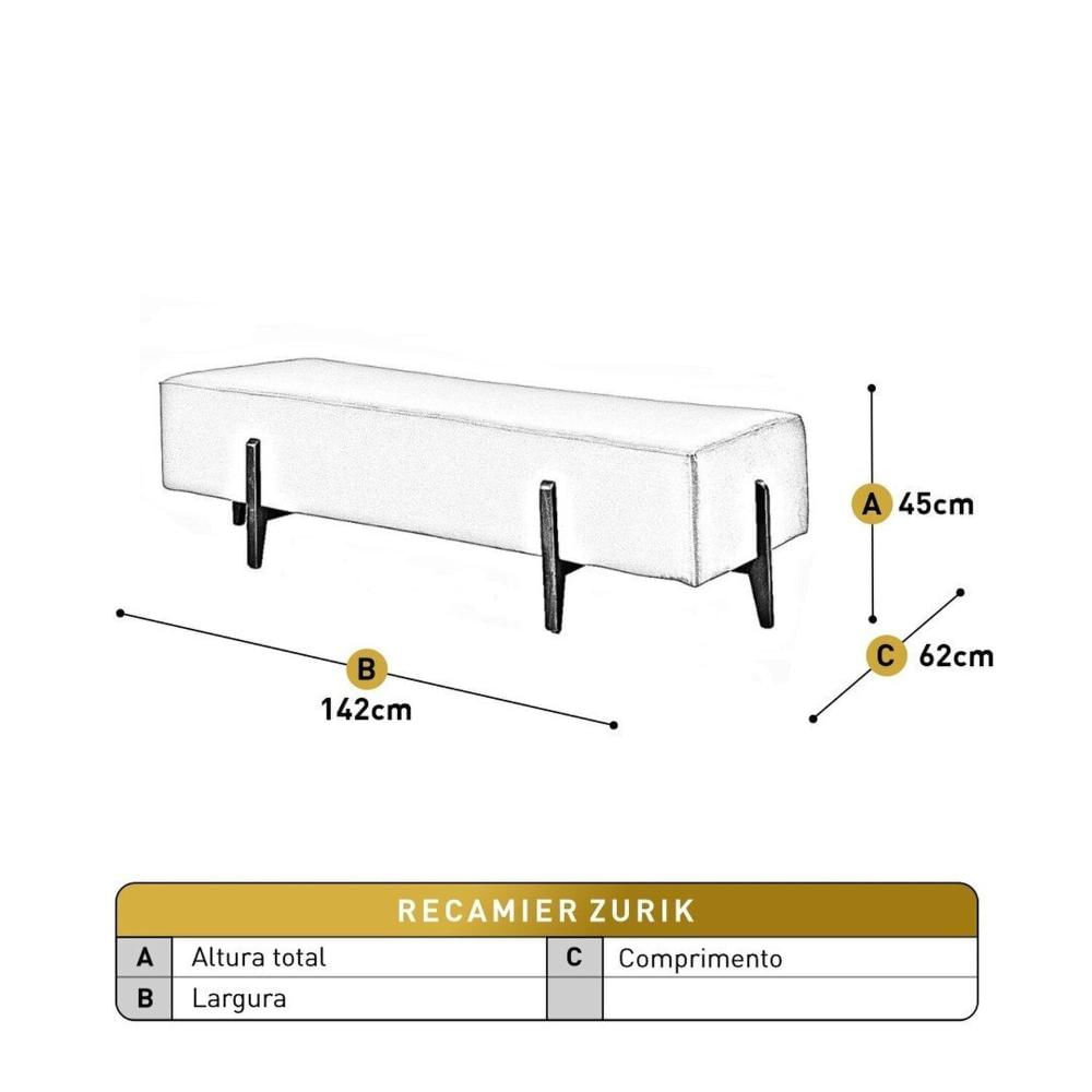 Miniatura Recamier Luxo Madeira Maciça Zurik Cappuccino