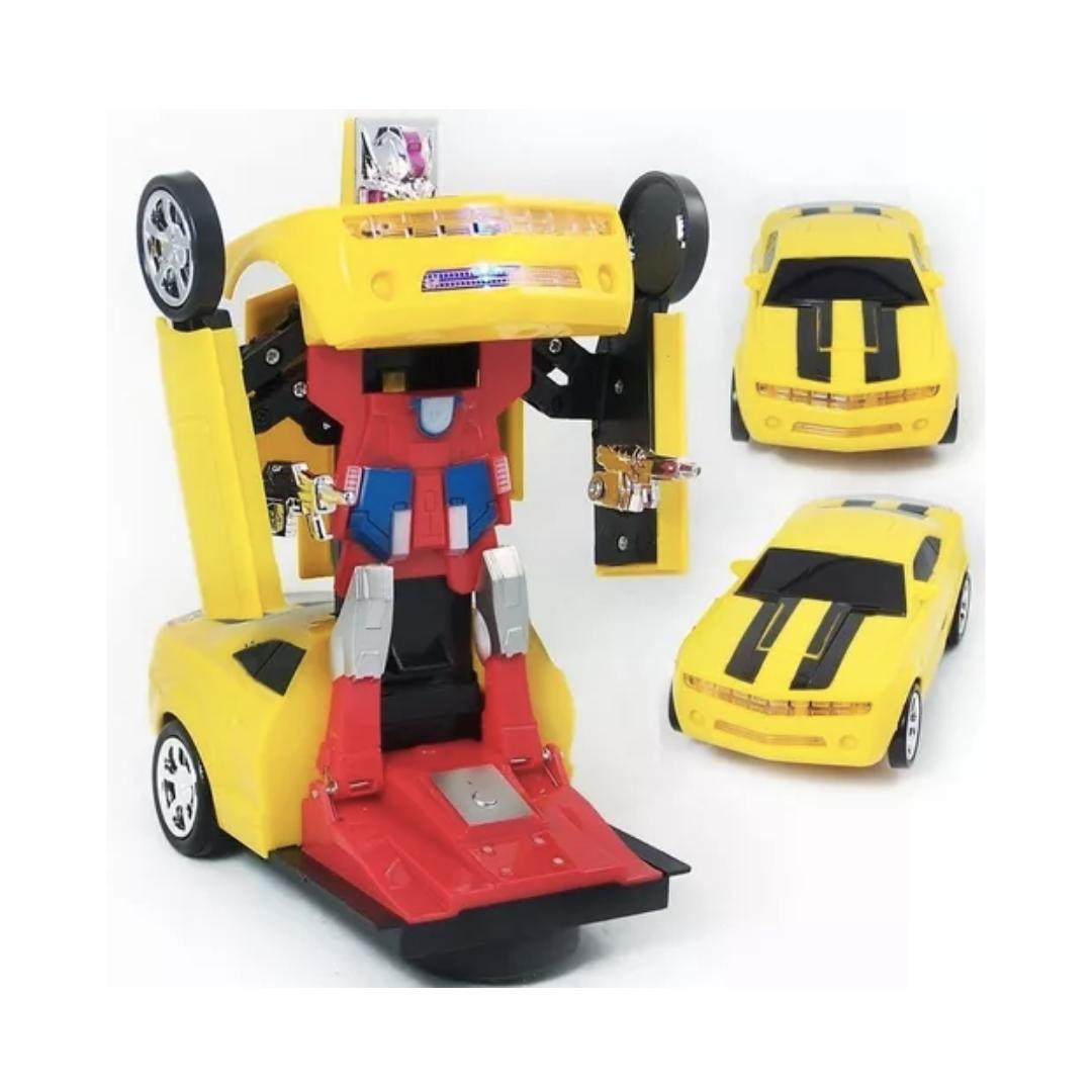 Miniatura Brinquedo Vira Robo Transformers A Pilha Automático Carrinho