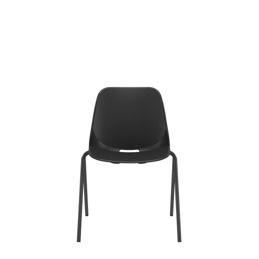 Miniatura Cadeira Quick Fixa V Preto Base Metal Preto