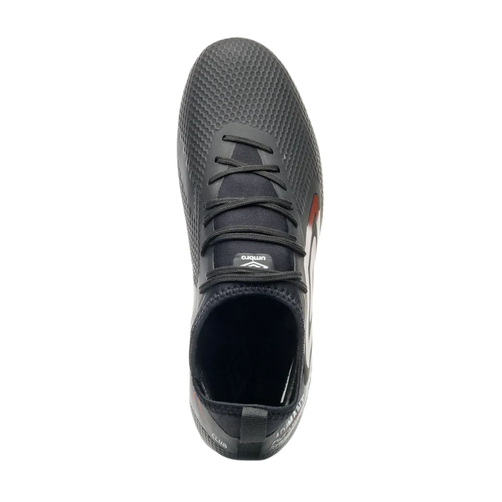 Miniatura Chuteira Campo Umbro Adamant Top Speed Club Preto/Vermelho/Branco TAM 37