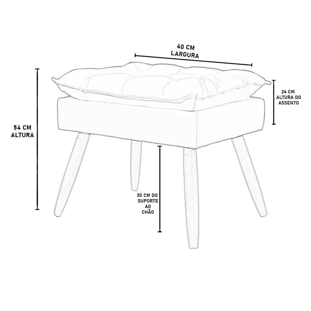 Miniatura Kit 2 Poltronas Luxo + 01 Puff Para Recepção Sala Quarto Terracota