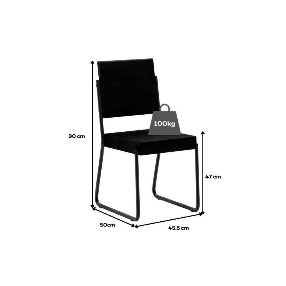 Sala De Jantar átria 1593 Aço Com Tampo Madeirado 90x90cm E 4 Cadeiras 1736 Pretonogal Preto Preto Carraro