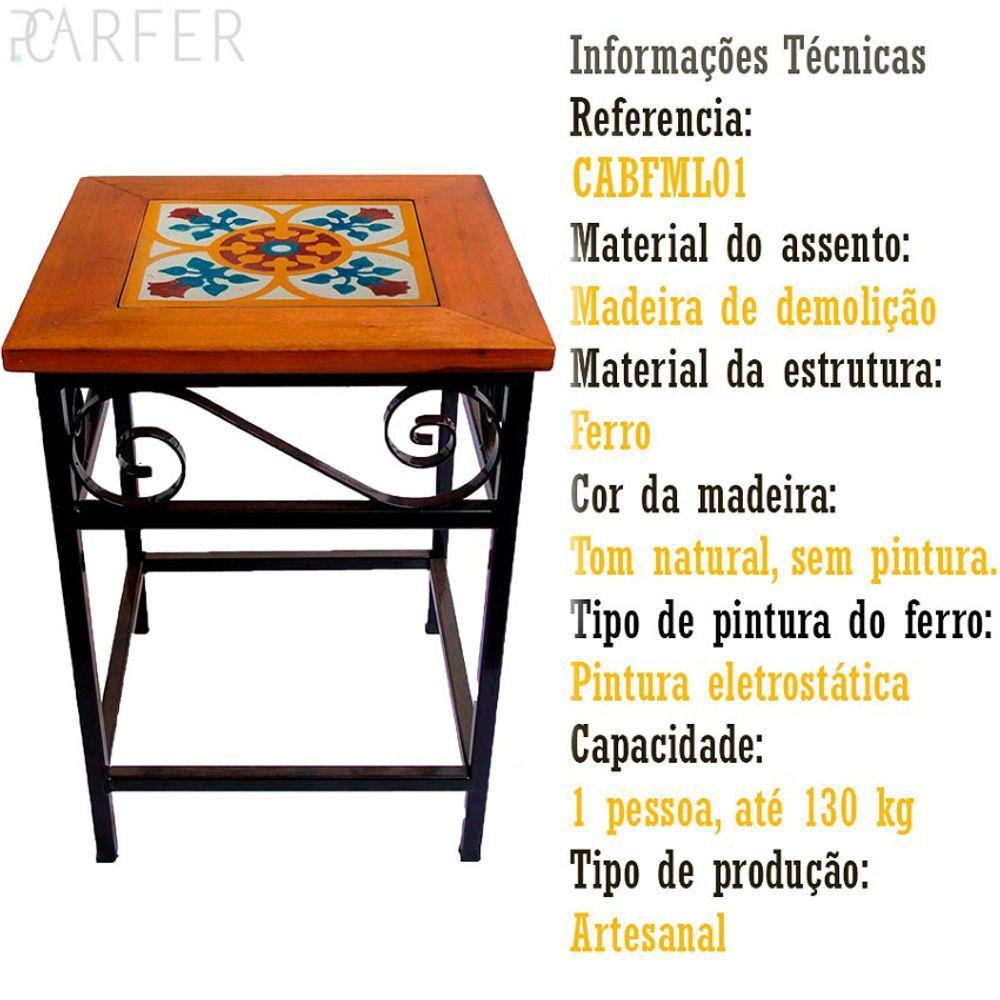 Miniatura Kit 2 Bancos De Ferro E Madeira Rústico Com Ladrilho A3
