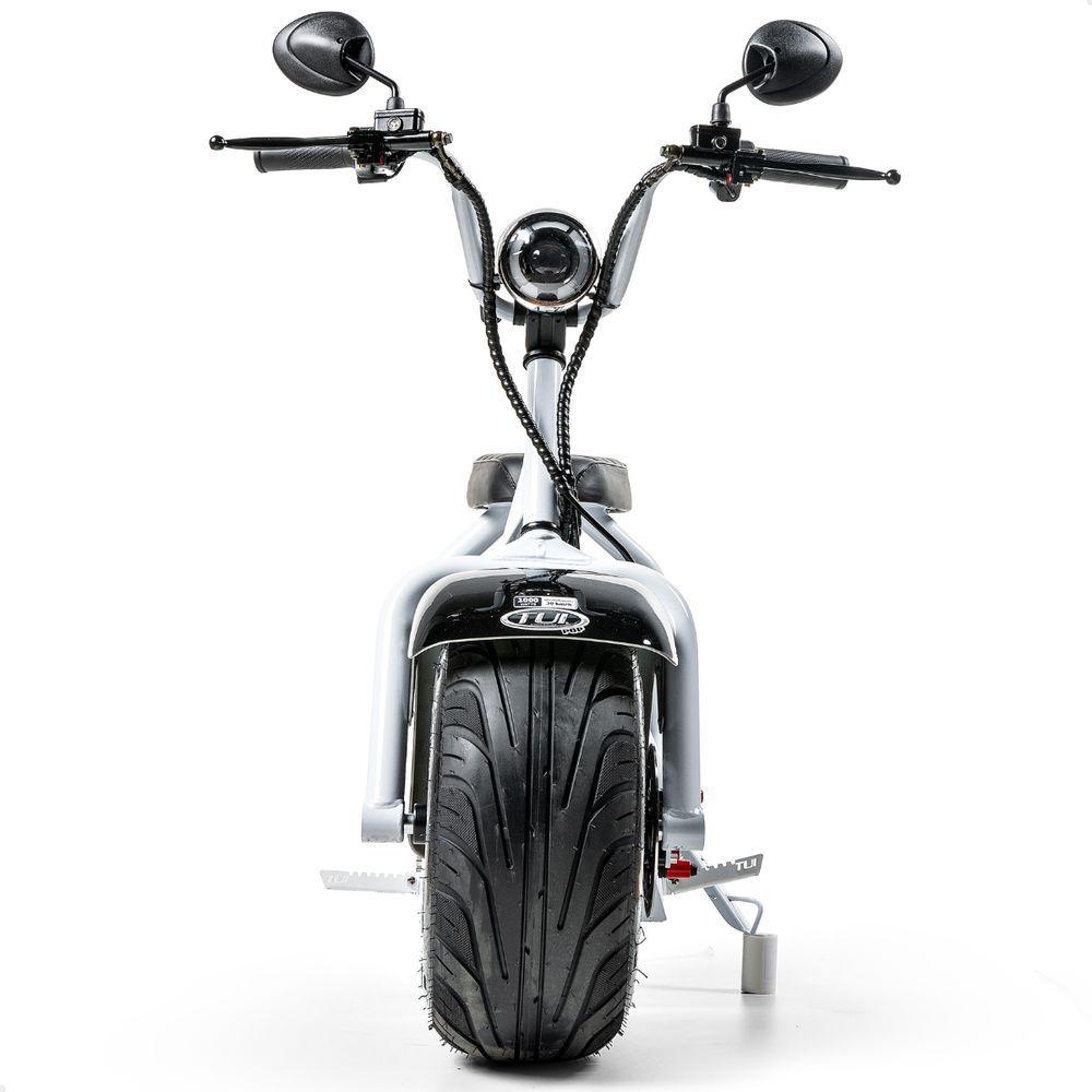 Scooter Elétrica 1000w Tui Pop Moto Patinete Sem Cnh Branco-preto