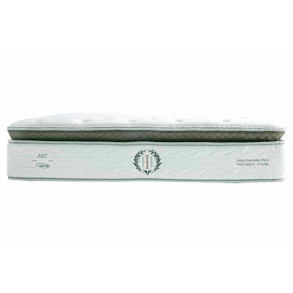 Miniatura Cama Box King: Colchão Molas Ensacadas Herval Imperatore Gold C1655 + Base Crc Suede Gray (193x203x34)