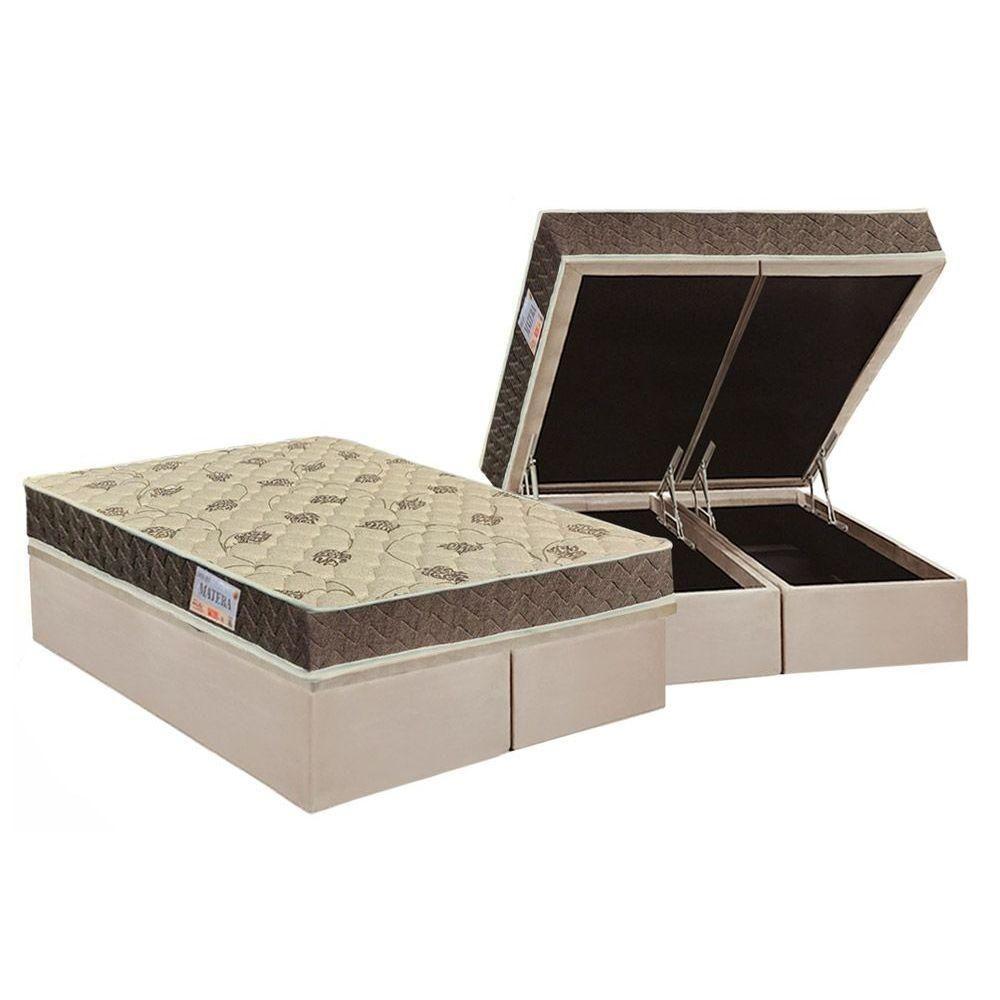 Miniatura Cama Box Baú King: Colchão Anatômico Orthoflex D33 - Ep Matera + Base Crc Suede Clean(193x203)