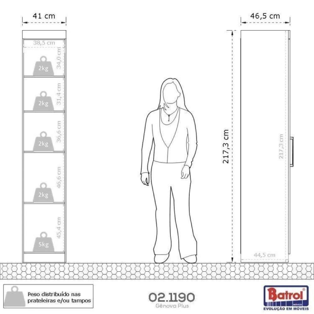 Conjunto para Quarto com Guarda Roupa Modular Gênova Plus Freijó Wood/Off-White