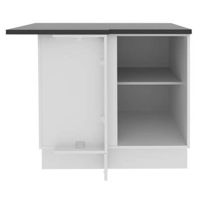 Balcão de Canto Madesa Acordes Glamy 100% MDF 1 Porta Branco/Rustic Cor:Branco/Rustic