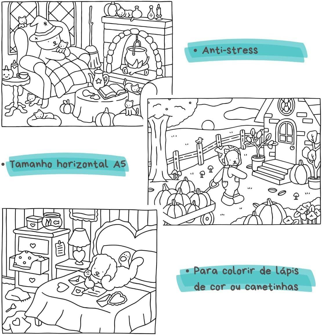 Miniatura Livro De Colorir Bobbie Goods + Canetas Canetinha 36 Cores