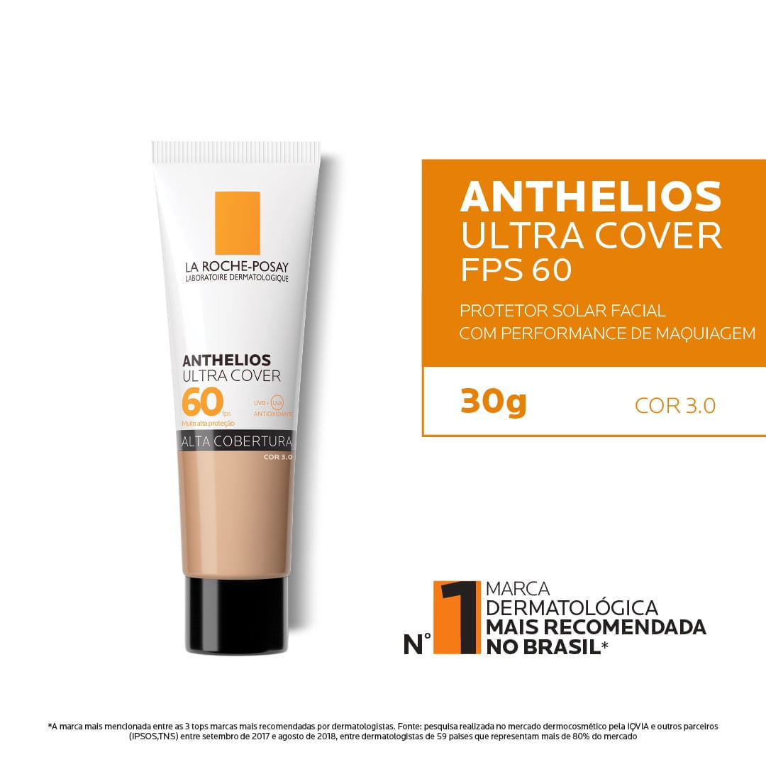 Miniatura Protetor Solar Anthelios Airlicium Ultra Cover FPS60 Cor 3.0 30g Anthelios Airlicium 30g Fps 60 Cor 3.0