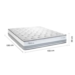 Miniatura Colchão Queen Size Herval Silver com Pillow Top e Molas Ensacadas 30x158x198cm - Cinza