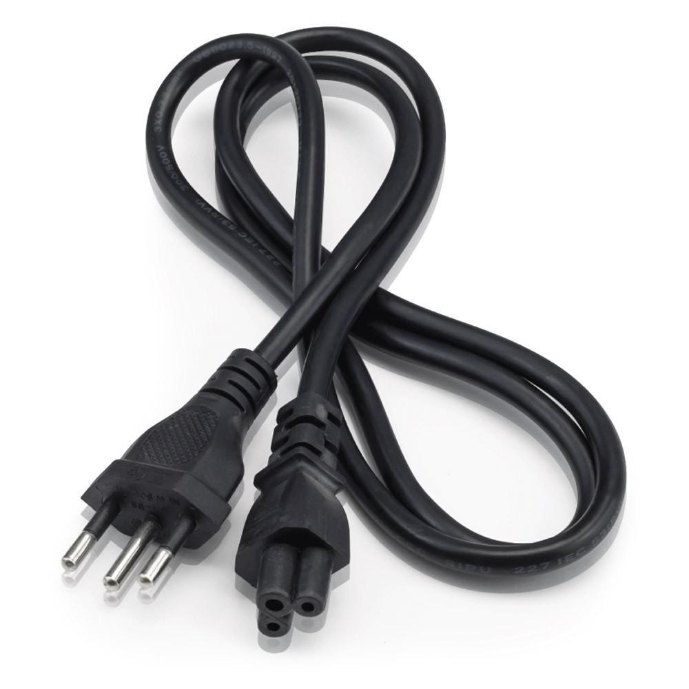 Miniatura Cabo Força Energia Tripolar 3 Pinos Tipo Fonte Notebook Tv