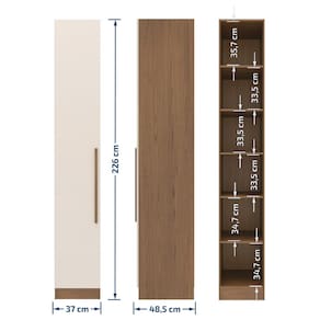 Guarda-roupa Modulado Queen Ponte 160 Bartira Lugano 12 Portas e 7 Gavetas 6 Peças - Avelã / Capuccino
