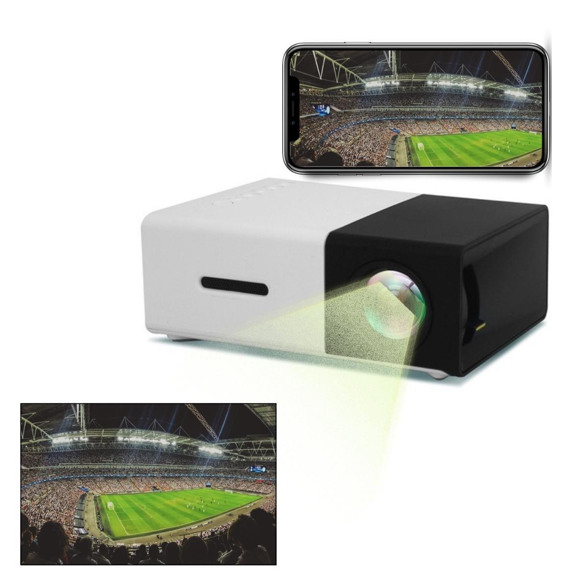 Miniatura Mini Projetor Portátil Led 1080P 600 Lúmens Controle Remoto
