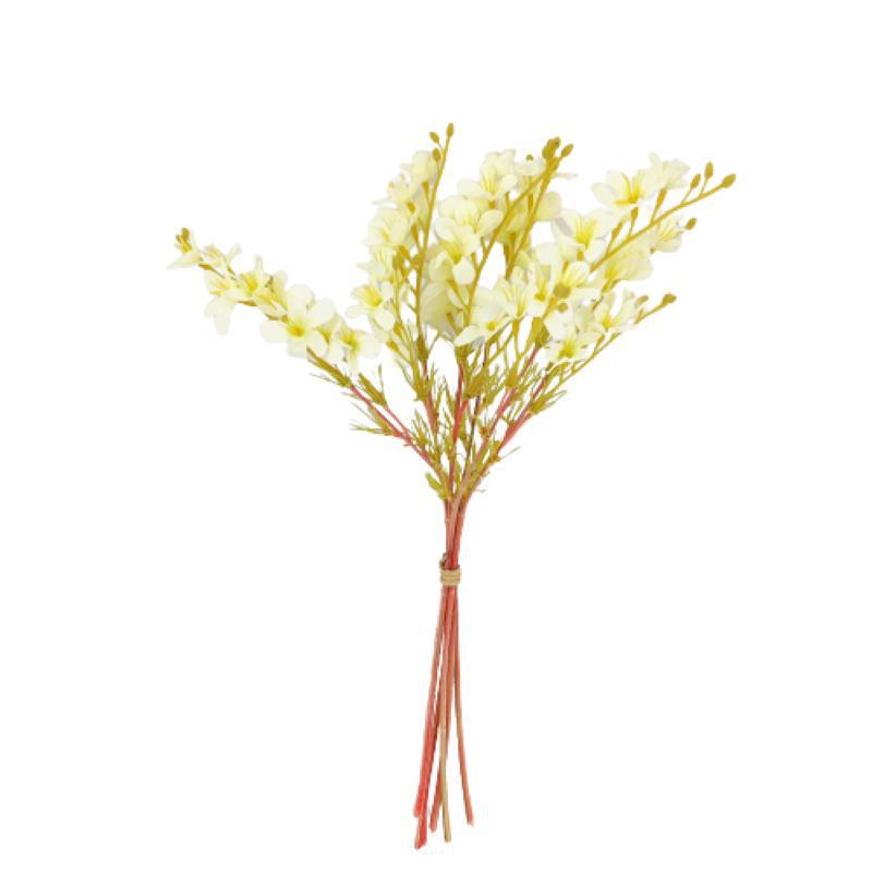 Miniatura Flor Do Campo Branca Ramalhete 35X16Cm Planta Artificial