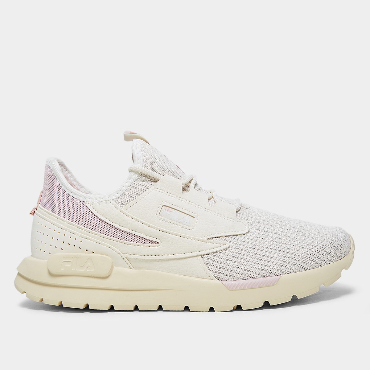 Miniatura Tênis Fila TR Knit Feminino Bege+Rosa - 34