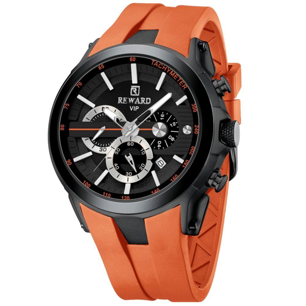 Miniatura Relogio Masculino Esportivo Impermeavel 3atm Pulseira De Silicone Laranja