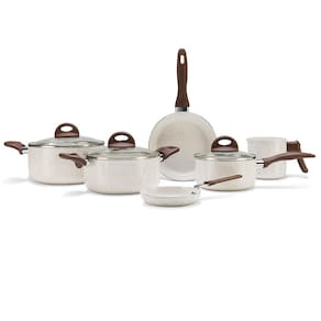 Miniatura Conjunto de Panelas Brinox 6 Peças Ceramic Life Smart Plus com Revestimento Antiaderente Cerâmico e Tampa de Vidro com Saída de Vapor 2.5 mm - Vanilla