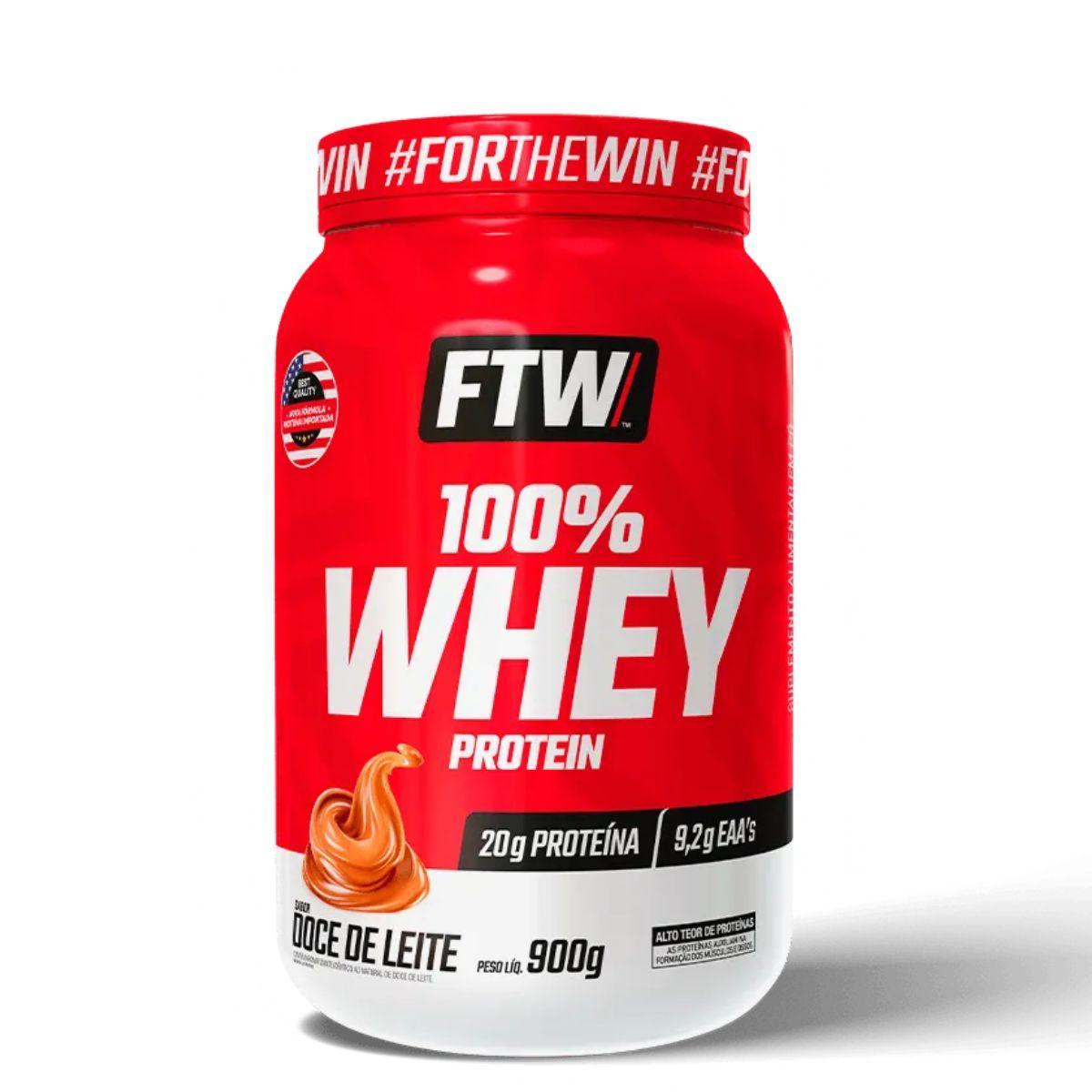 Miniatura Whey Protein 100% Concentrado Pote 900G Doce De Leite Ftw