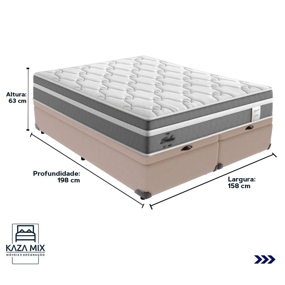 Miniatura Cama Box Baú Queen E Colchão Molas Ensacadas Berlim Probel