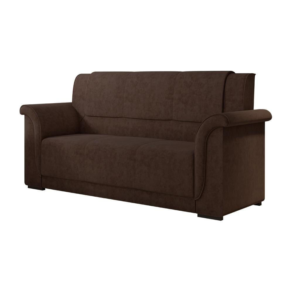 Sofá 2 E 3 Lugares Itália Marrom Suede Marrom