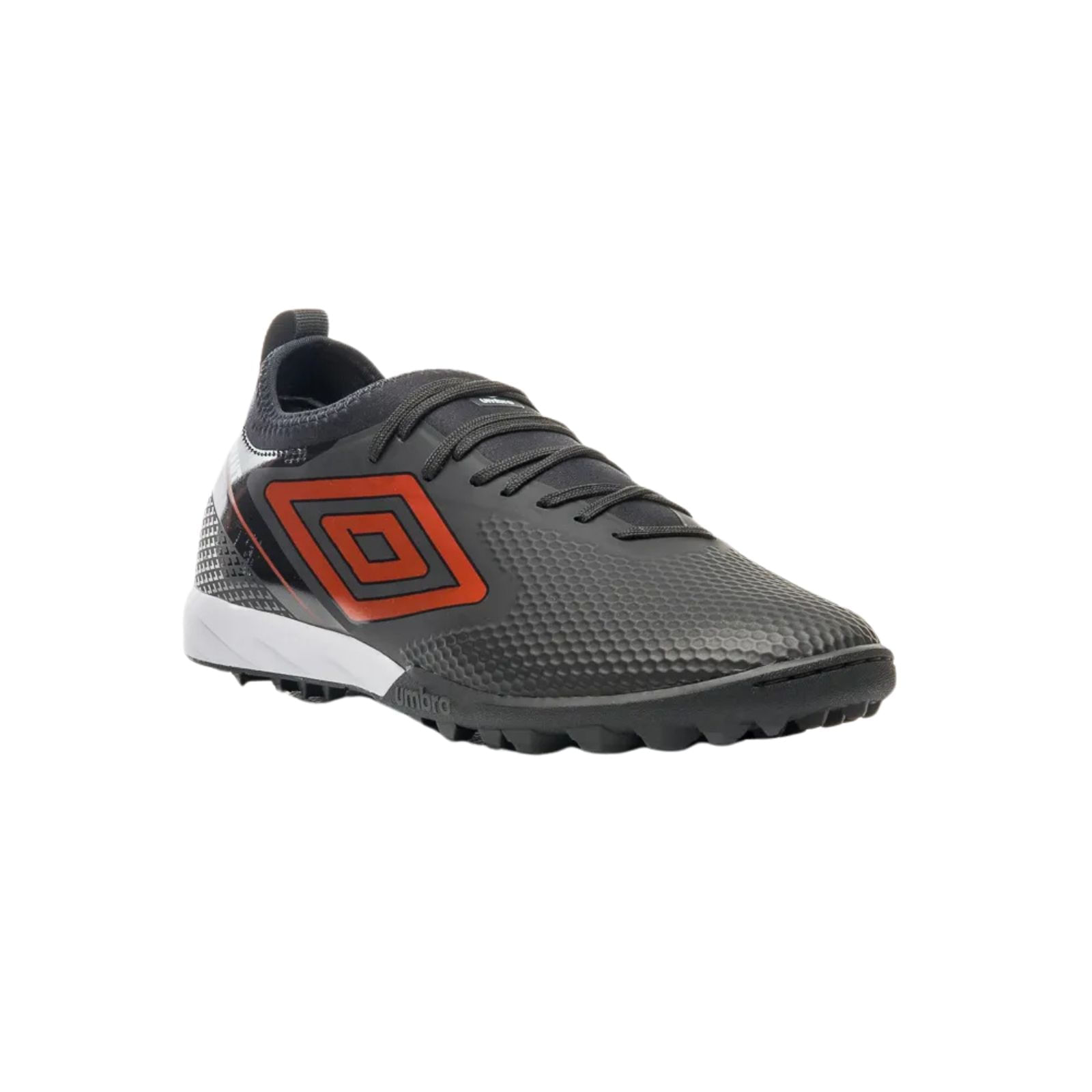 Miniatura Chuteira Society Umbro Adamant Top Speed Club Preto/Vermelho/Branco TAM 37