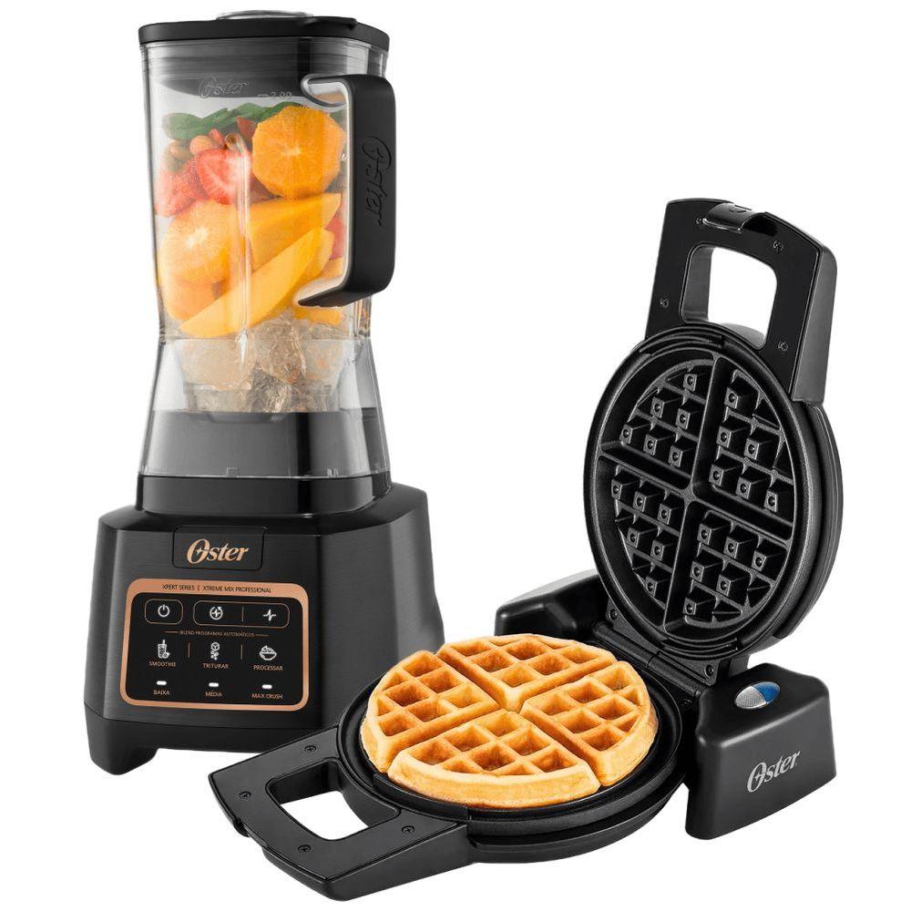 Miniatura Kit Liquidificador Xtreme Mix E Máquina De Waffle Oster 220V