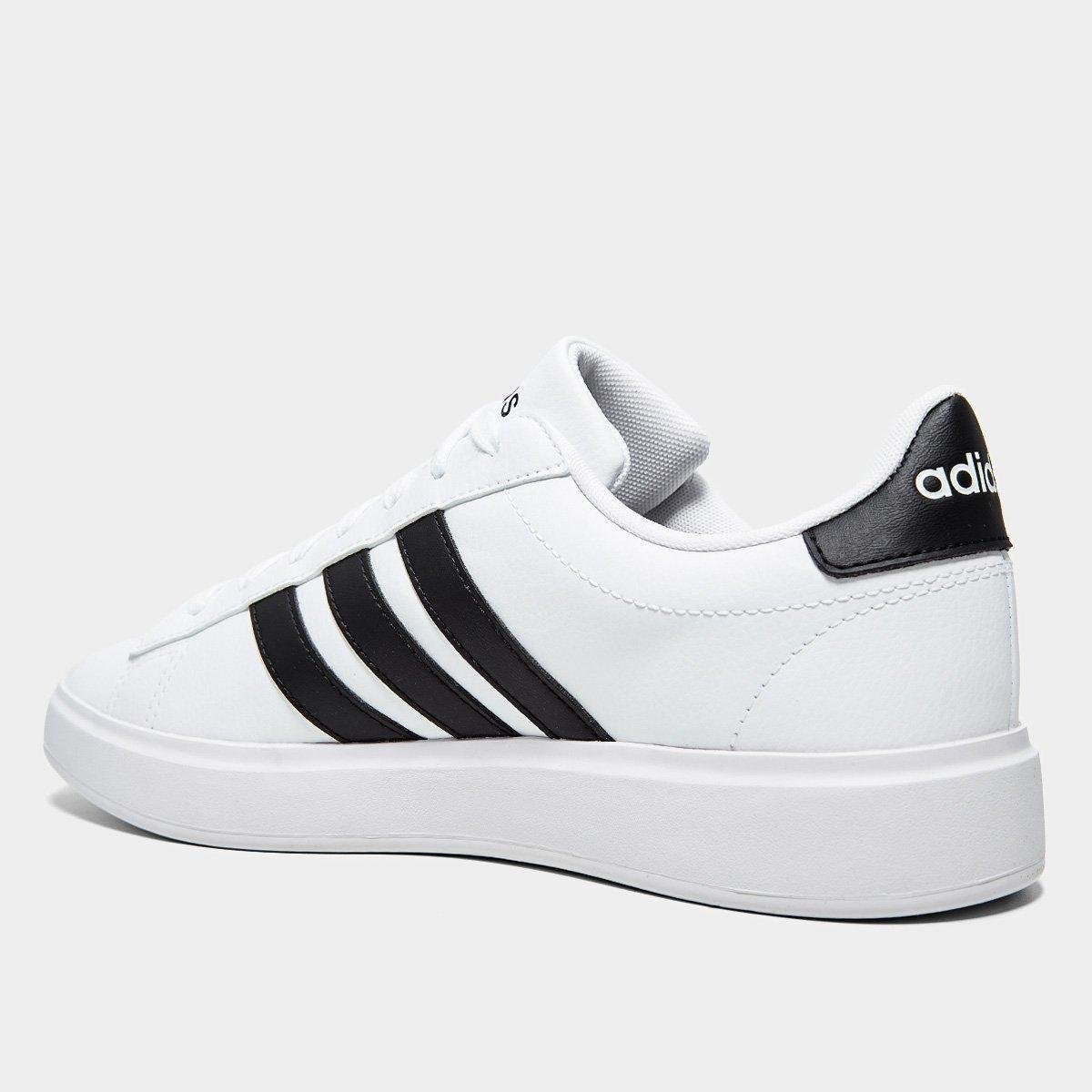 Miniatura Tênis Feminino Adidas Grand Court 2.0 Branco+Preto - 34