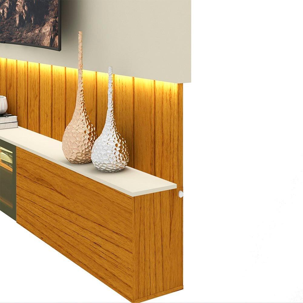 Estante Home Para TV até 85 Polegadas com Led 230cm Soberano Reflecta Naturale/Off White