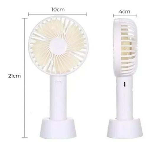 Miniatura Mini Ventilador Maquiagem Mao Base Mesa Cabo Usb - Branco