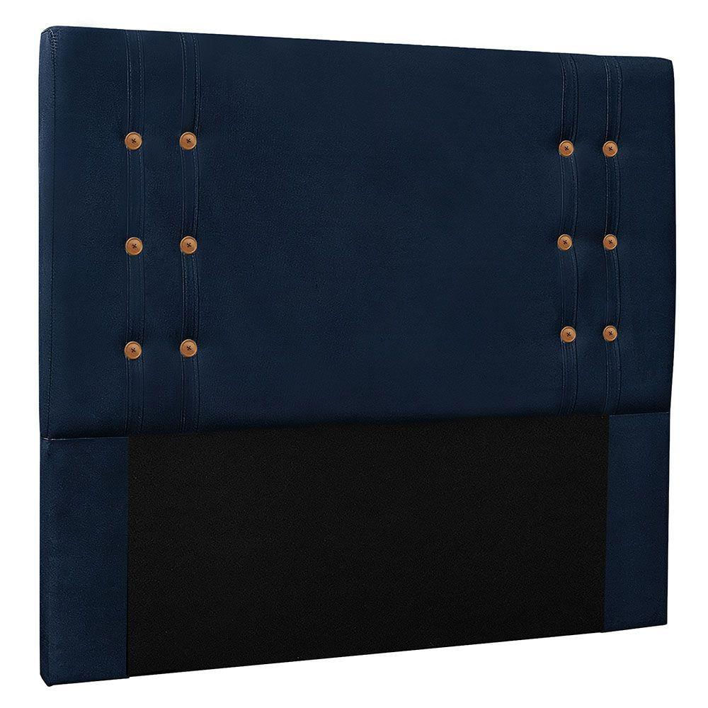 Miniatura Kit Cabeceira Recamier Queen 1,60M Suede Azul Marinho