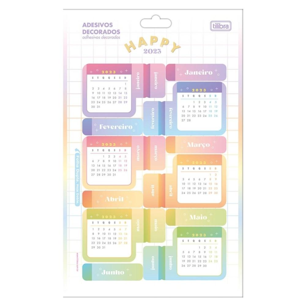 Miniatura Kit de adesivos metalizados Happy (3 cartelas)
