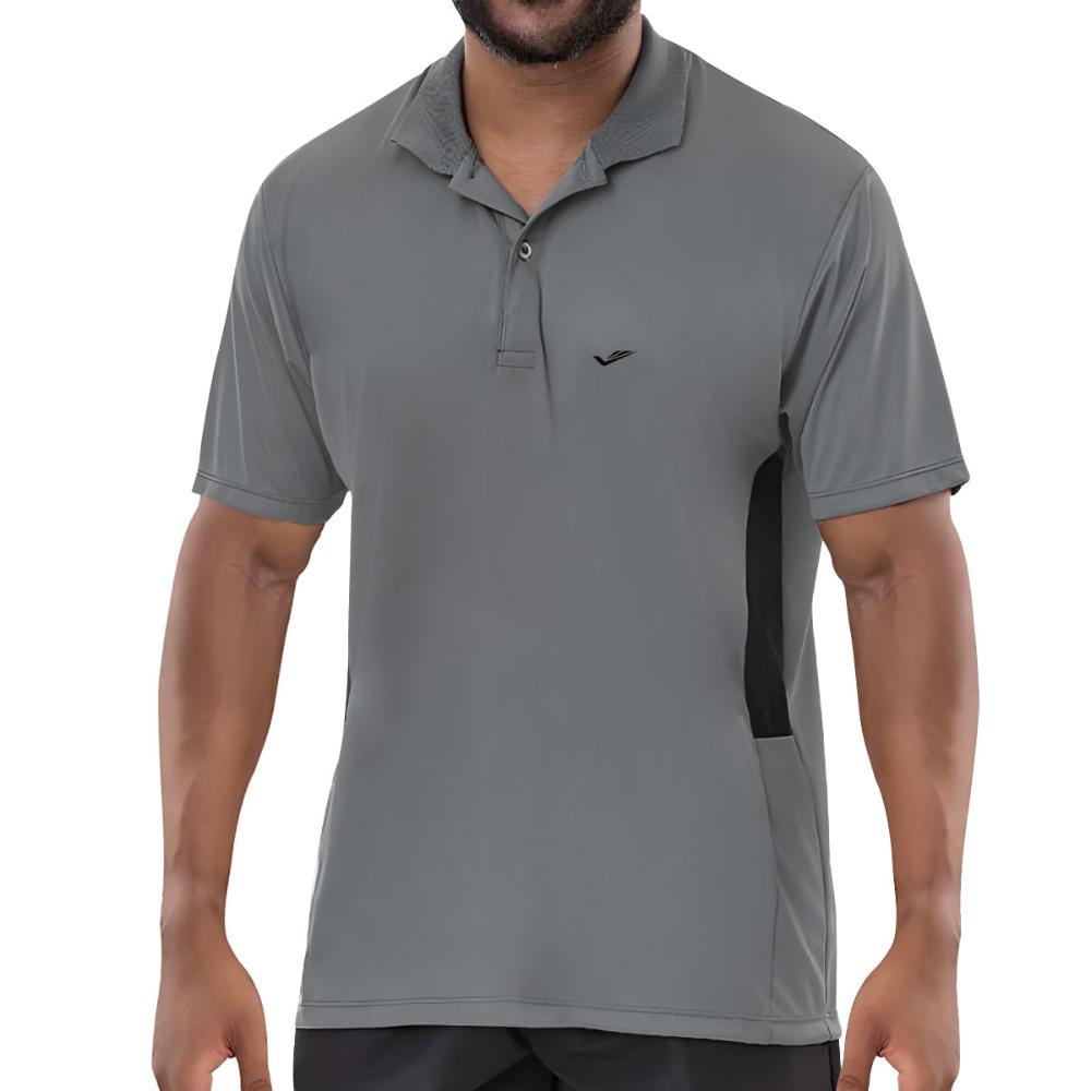 Miniatura Camisa Polo Elite Cinza e Marinho GG