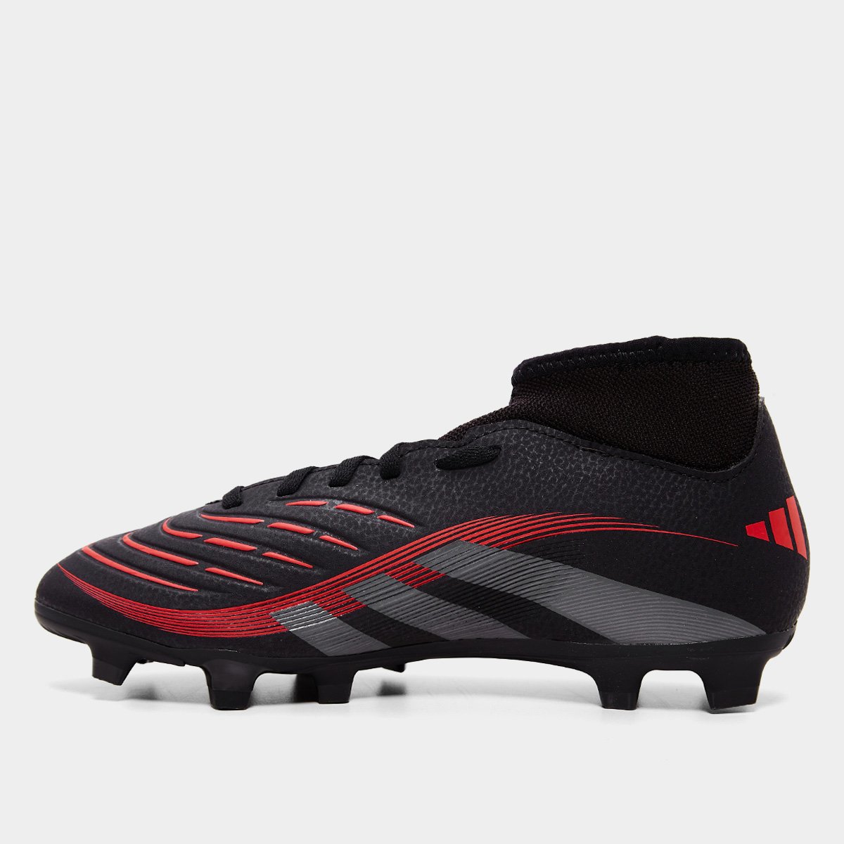 Chuteira Campo Adidas Predator Club Sock Unissex Preto+Cinza - 39