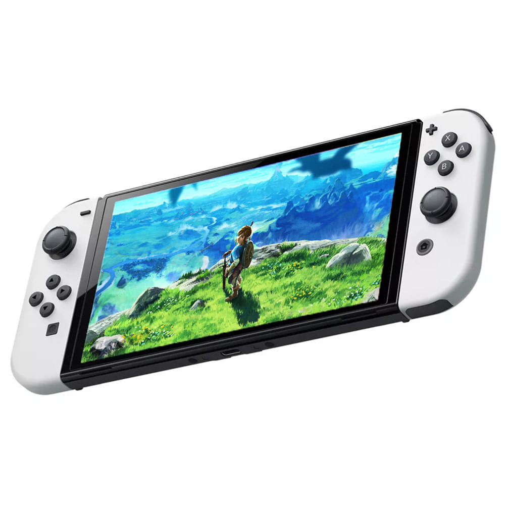 Miniatura Console Nintendo Switch Oled 64GB + Mario Kart Deluxe 8 Branco 058112204083 - Branco - 12 Meses - Corrida - Arcade - Switch Oled - OLED - 0!x!Switch Oled 64GB 1X Joy-C. - Console Nintendo Switch Oled . - 100/240 (Bivolt)