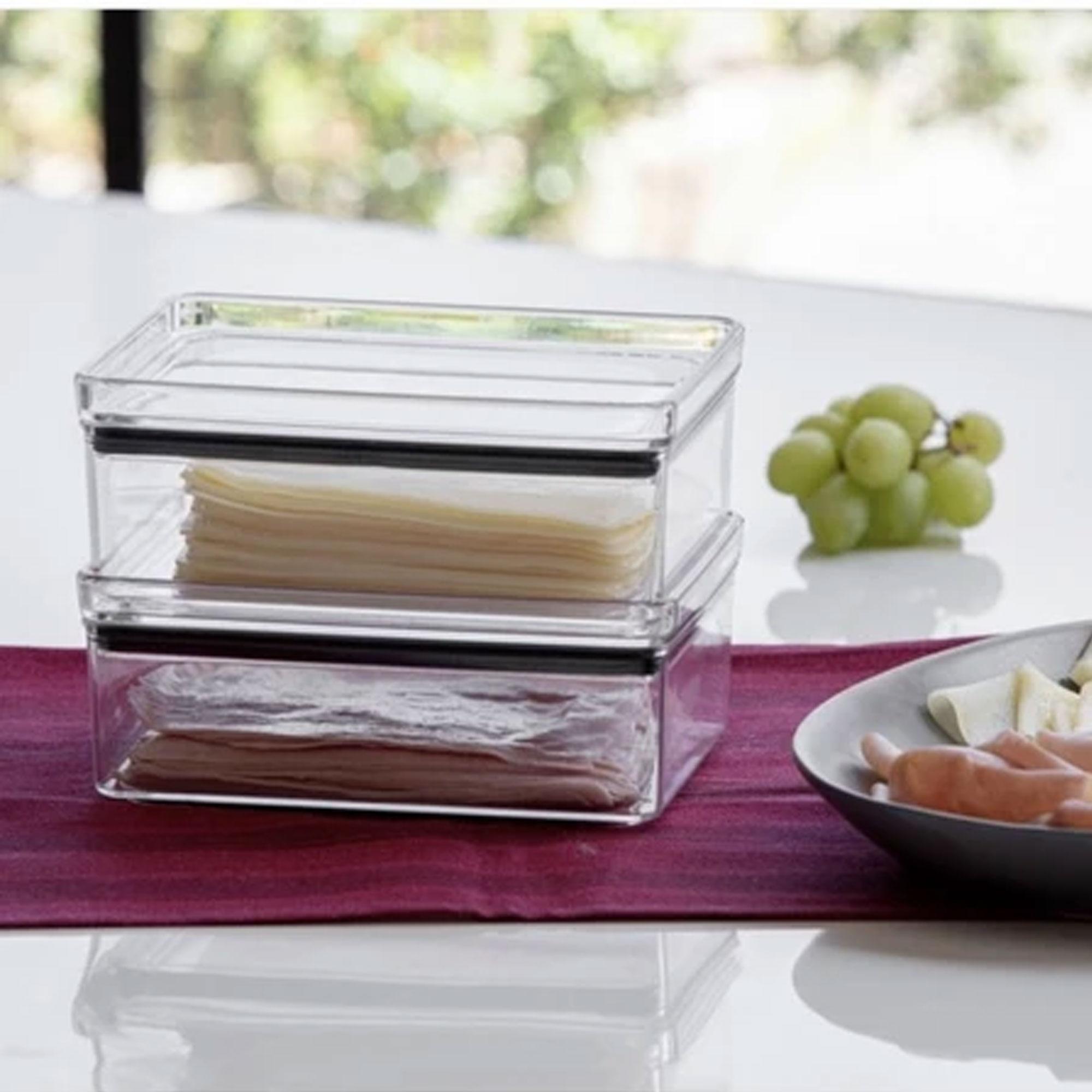 Miniatura Kit 2 Porta Frios Hermético Acrilico Empilhavel Geladeira