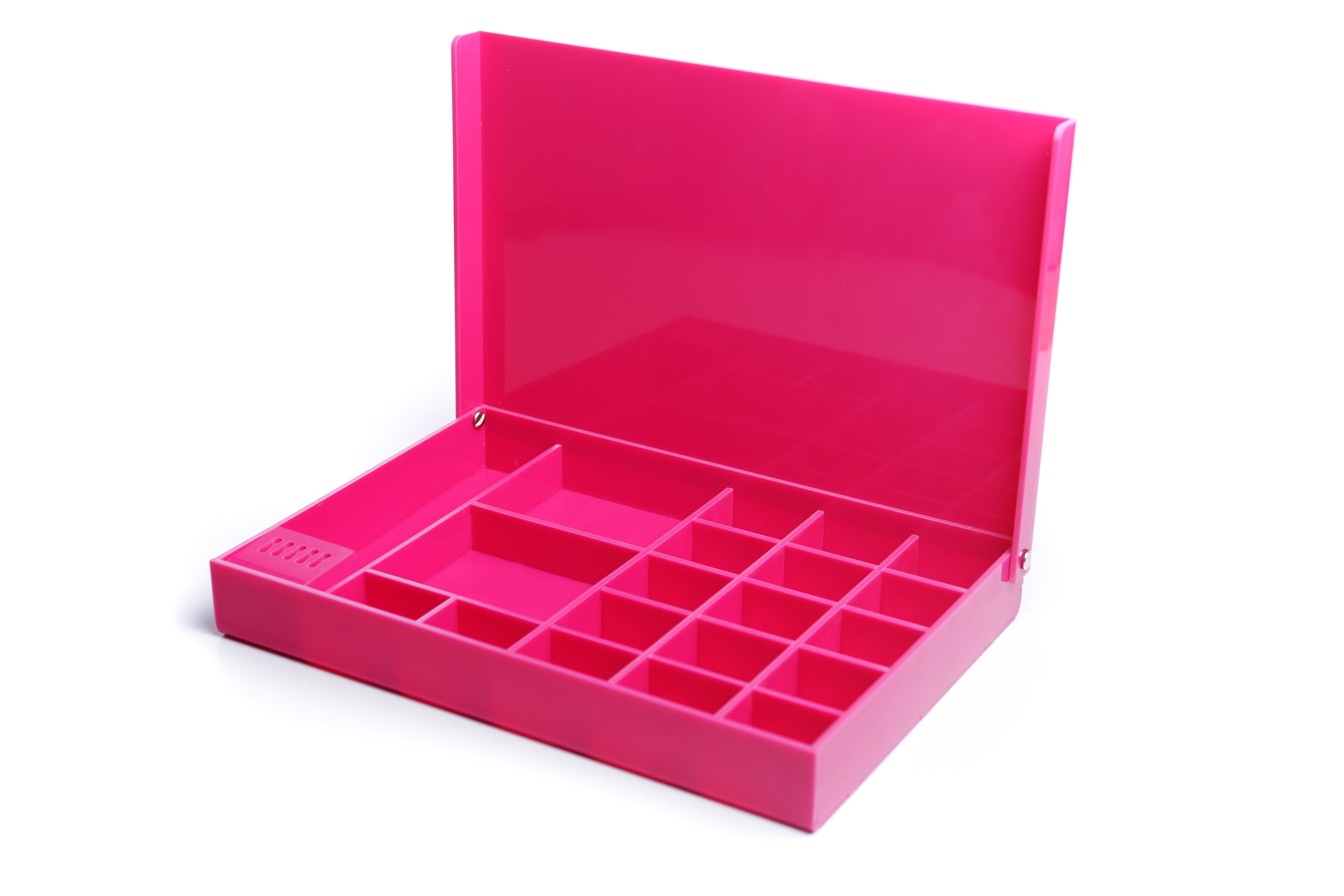 Miniatura Porta bijuterias/jóias c/ 20 divisões rosa - Admito