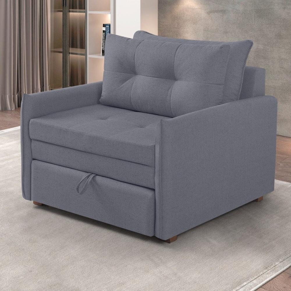 Miniatura Sofá Cama Montreal Solteiro 95cm X 90cm Chumbo