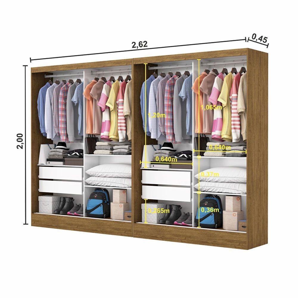 Miniatura Closet Casal Belém 4 Pts Com Espelho 4 Gvts Carioca Móveis Cinamomo Branco