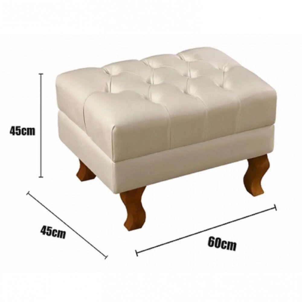 Miniatura Poltrona Imperador Com Puff Chesterfiel Dom Pedro Courissimo Bege