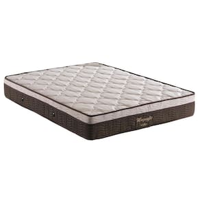 Miniatura Cama Box de Casal Ortobom Magnyfic com Ortopillow e Molas Ensacadas 65x138x188cm - Marrom/Bege