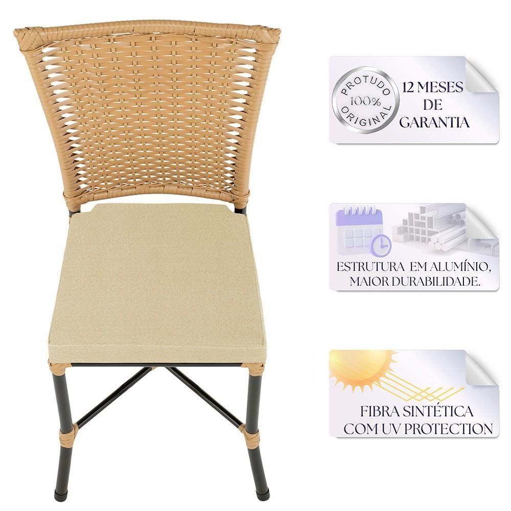 Miniatura Jogo De Cadeiras Para Cozinha - Kit Com 5 Cadeiras Em Aluminio E Fibra Sintetica Turquia Ráfia A02