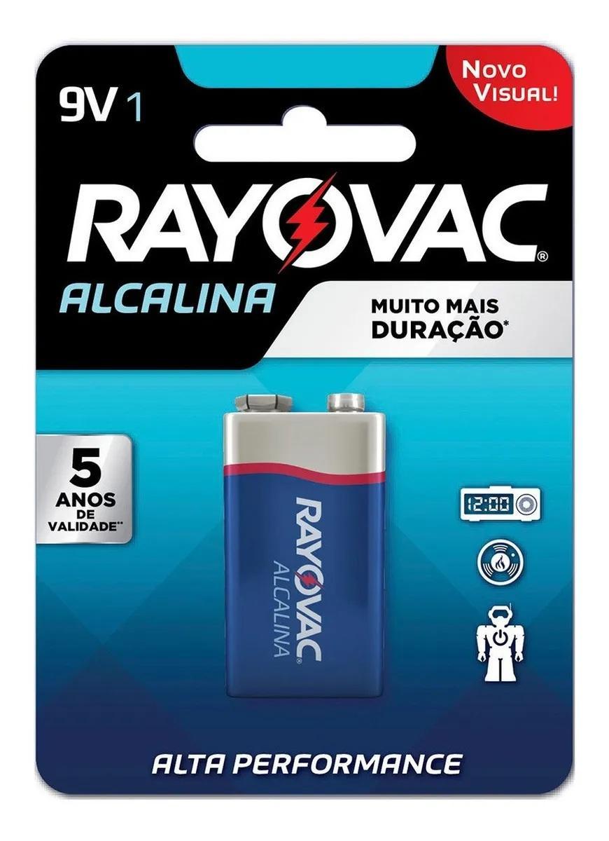Miniatura Bateria 9V Rayovac Pilha Alcalina Alta Performance