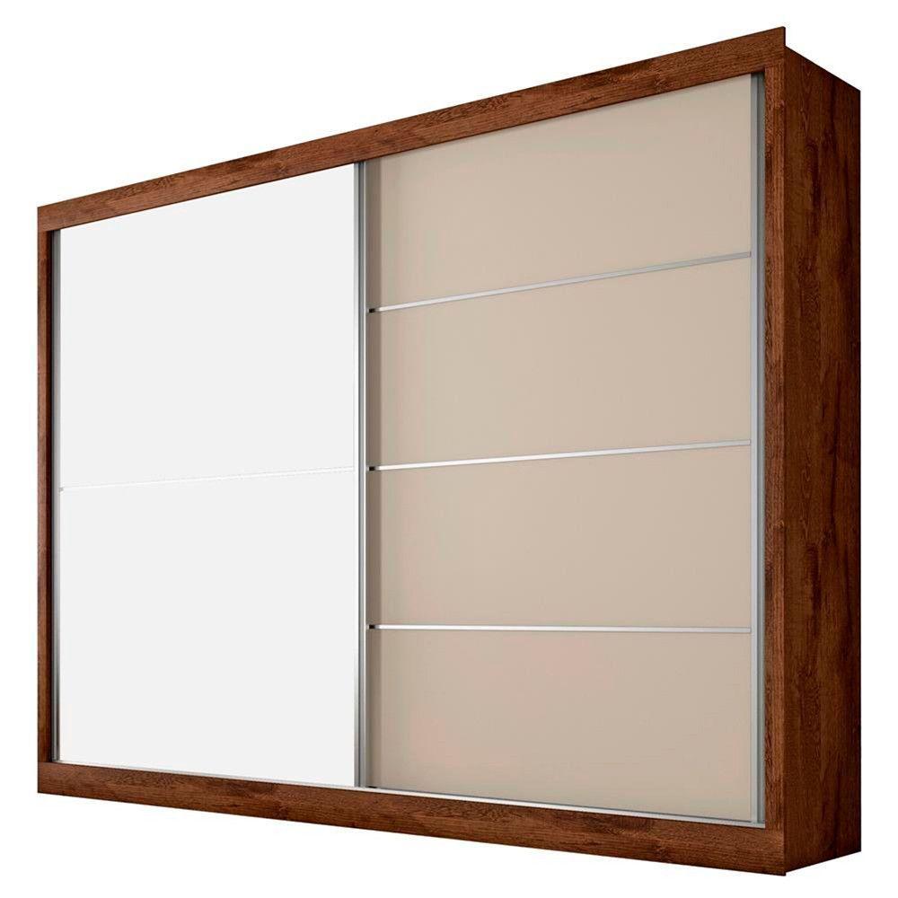 Miniatura Roupeiro Verona Plus 2 Porta Espelhado Brauna/ Off White