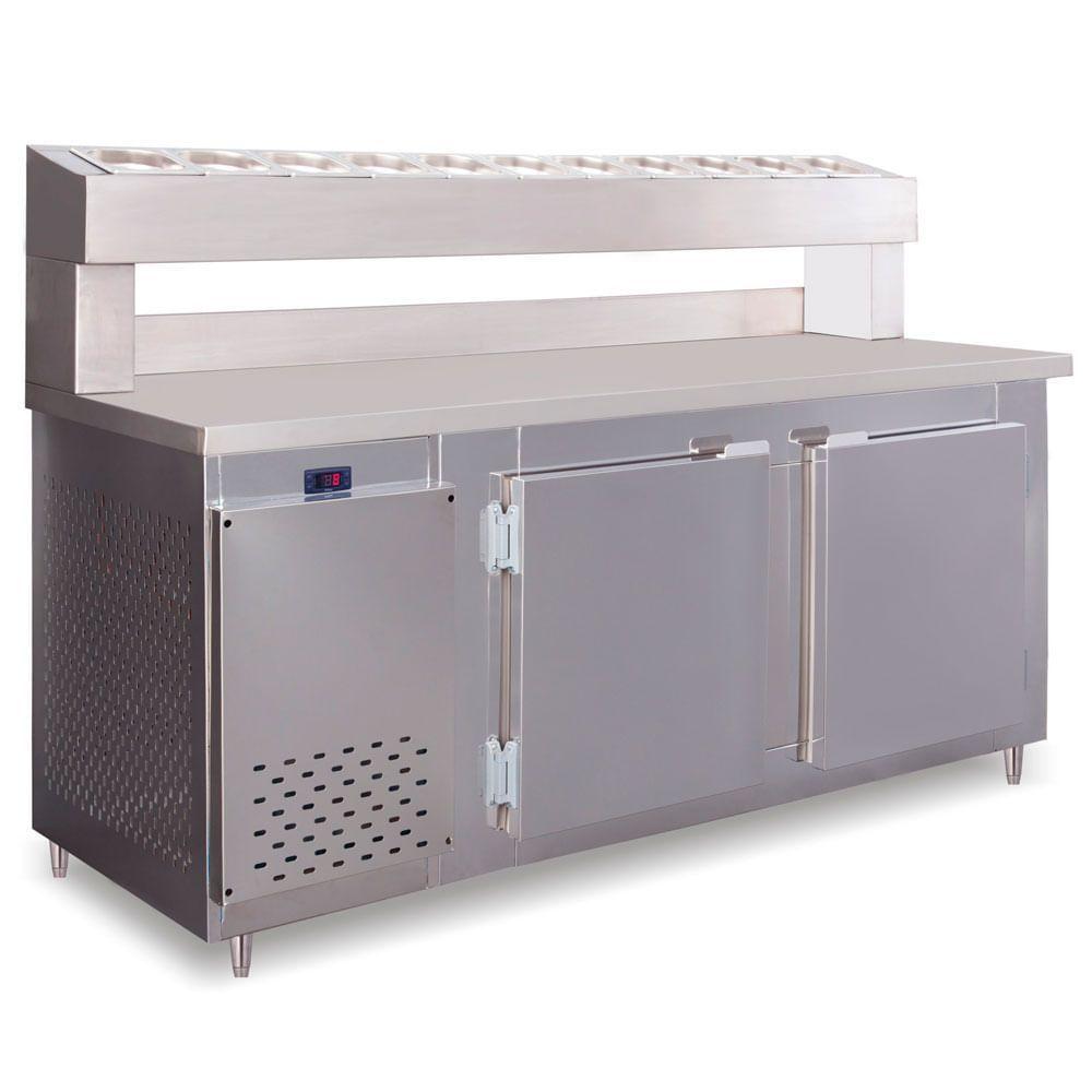 Miniatura Balcão Condimentado 4 Portas 860 Litros Rf049 Frilux Balcão Refrigerado Inox 110v
