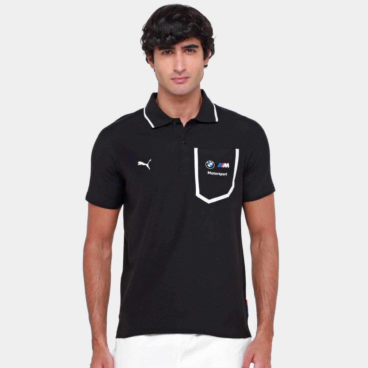 Miniatura Camisa Polo Puma BMW MMS Masculina Preto - G
