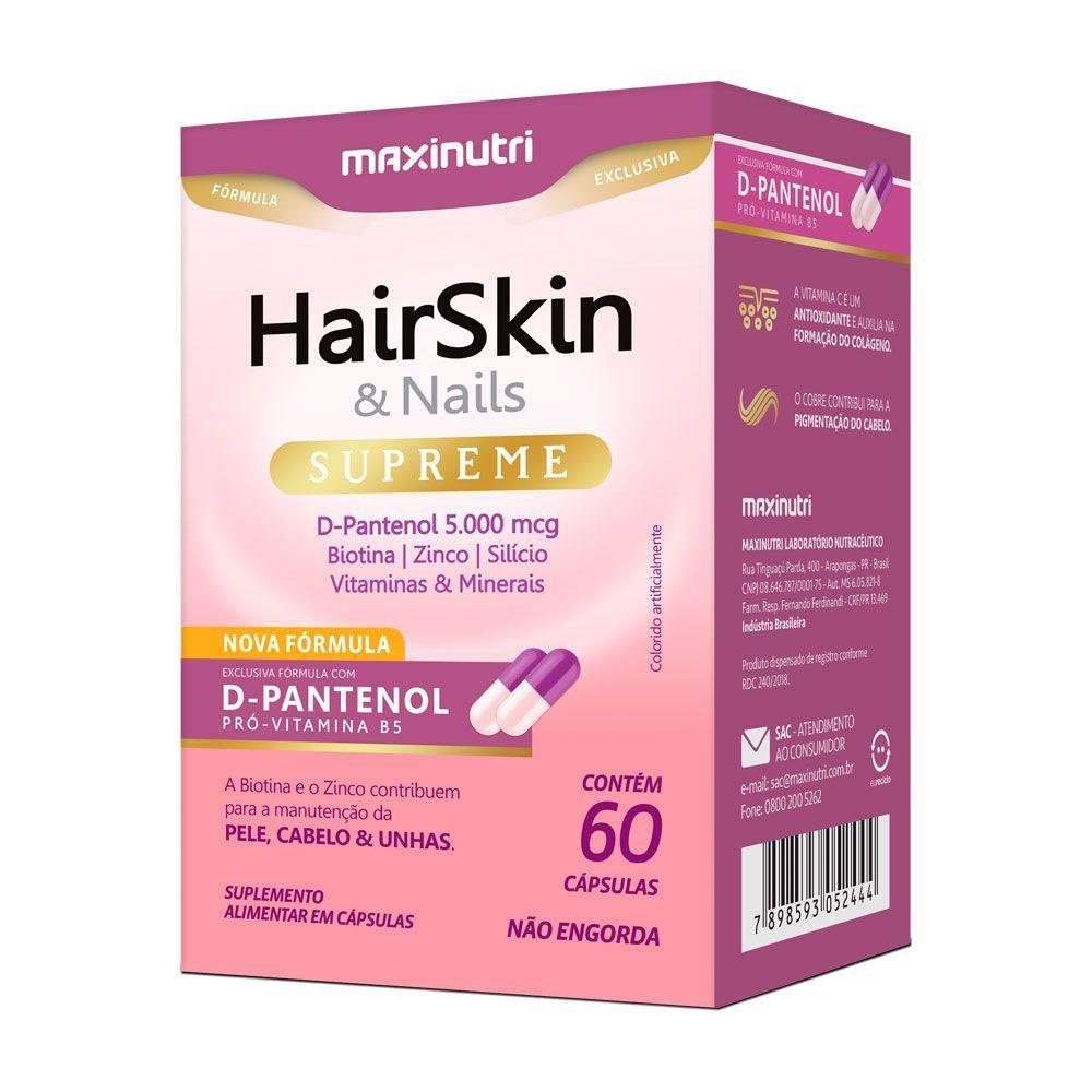 Miniatura Hairskin Supreme D-pantenol + Biotina Maxinutri 60 Cápsulas
