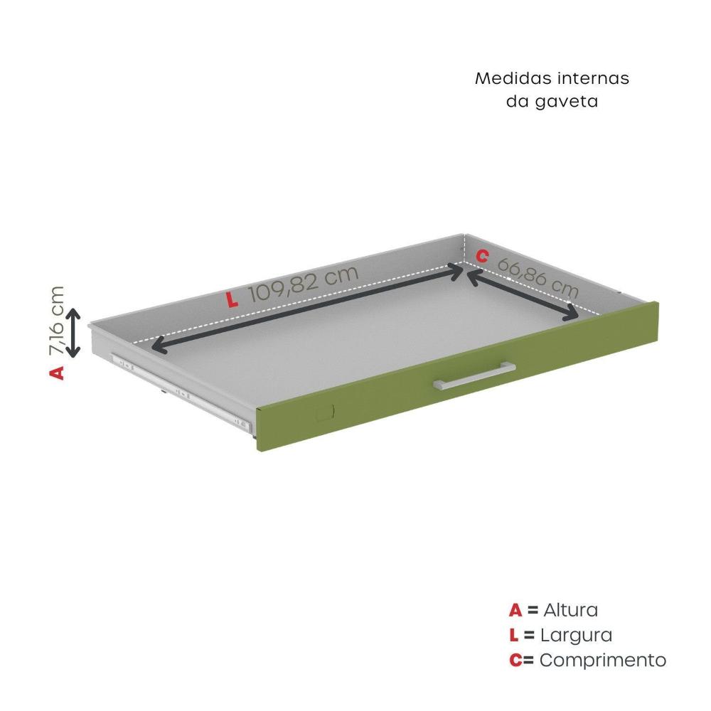 Gaveteiro Mapoteca para Escritório de Aço Fixa com 10 Gavetas Industrial Verde/Cinza